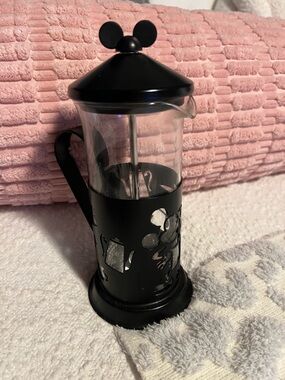 Disney Black Mickey Mouse Glass French Press Coffee Brewer